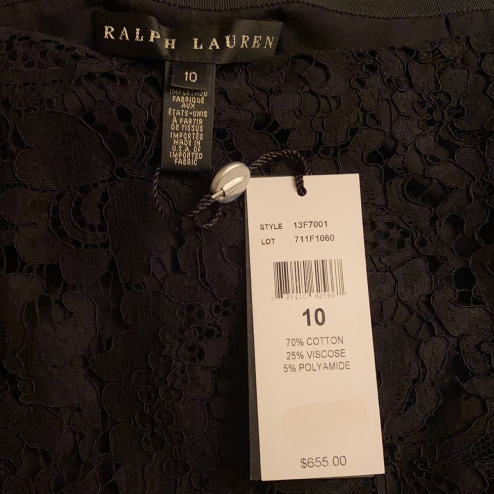 NWT Ralph Lauren black label lace skirt 18” hidden side zip. Dress up or down